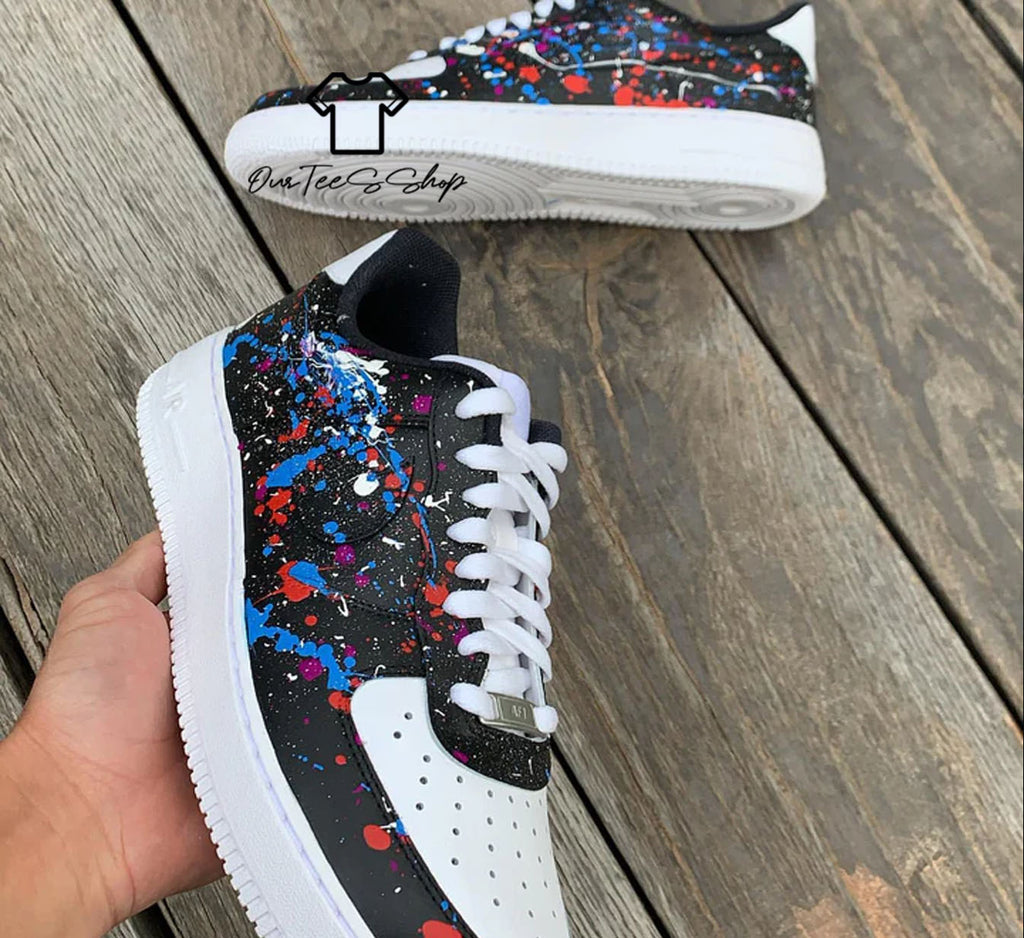 Custom Air Force 1 Splatter Sneakers