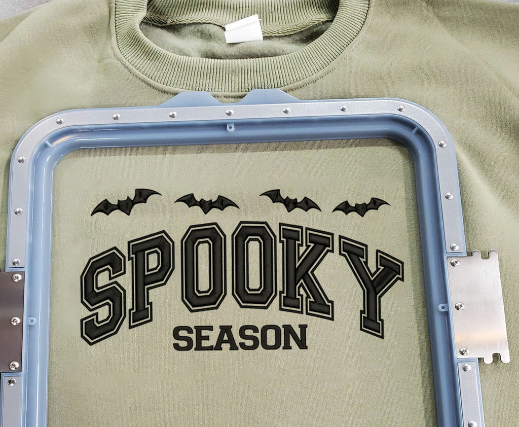 Spooky Season Embroidered Sweatshirt, Embroidered T-shirt Gift For Halloween