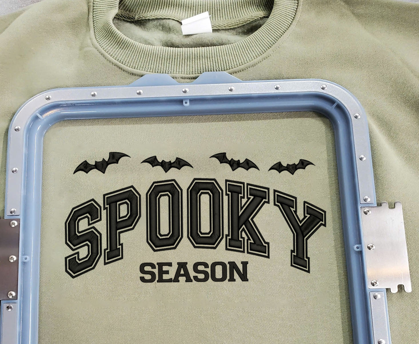 Spooky Season Embroidered Sweatshirt, Embroidered T-shirt Gift For Halloween