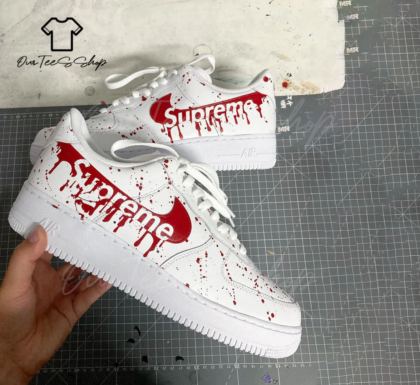Custom Supreme Drip Air Force 1 Sneakers