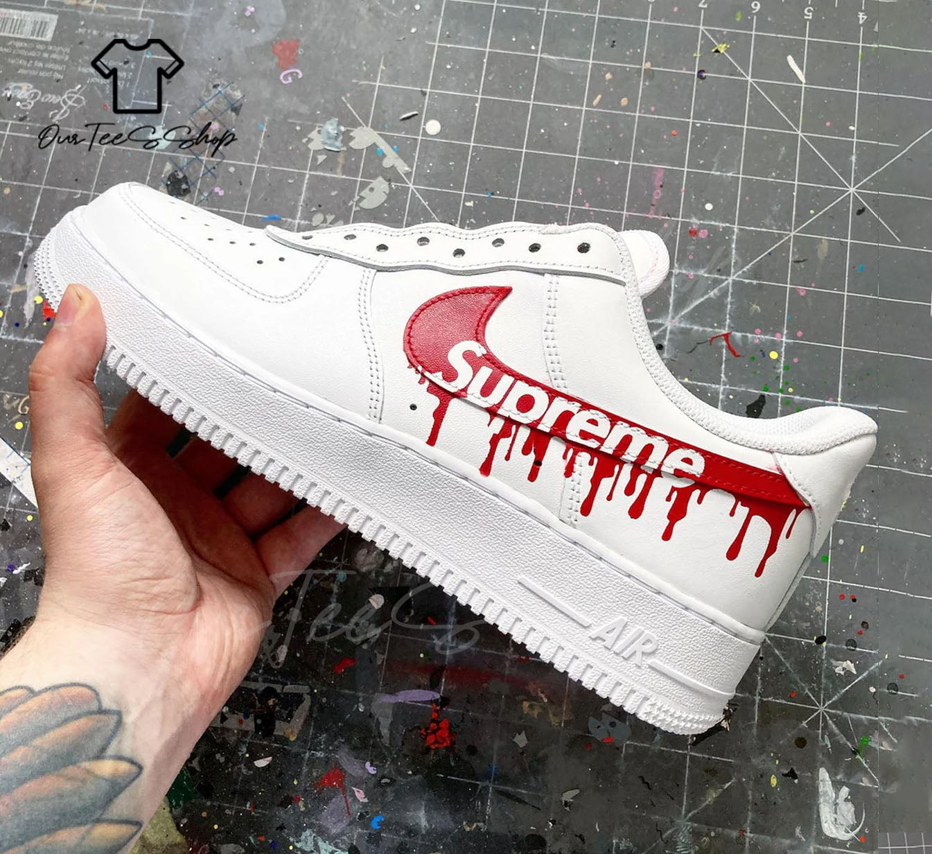 Custom Supreme Drip Air Force 1 Sneakers