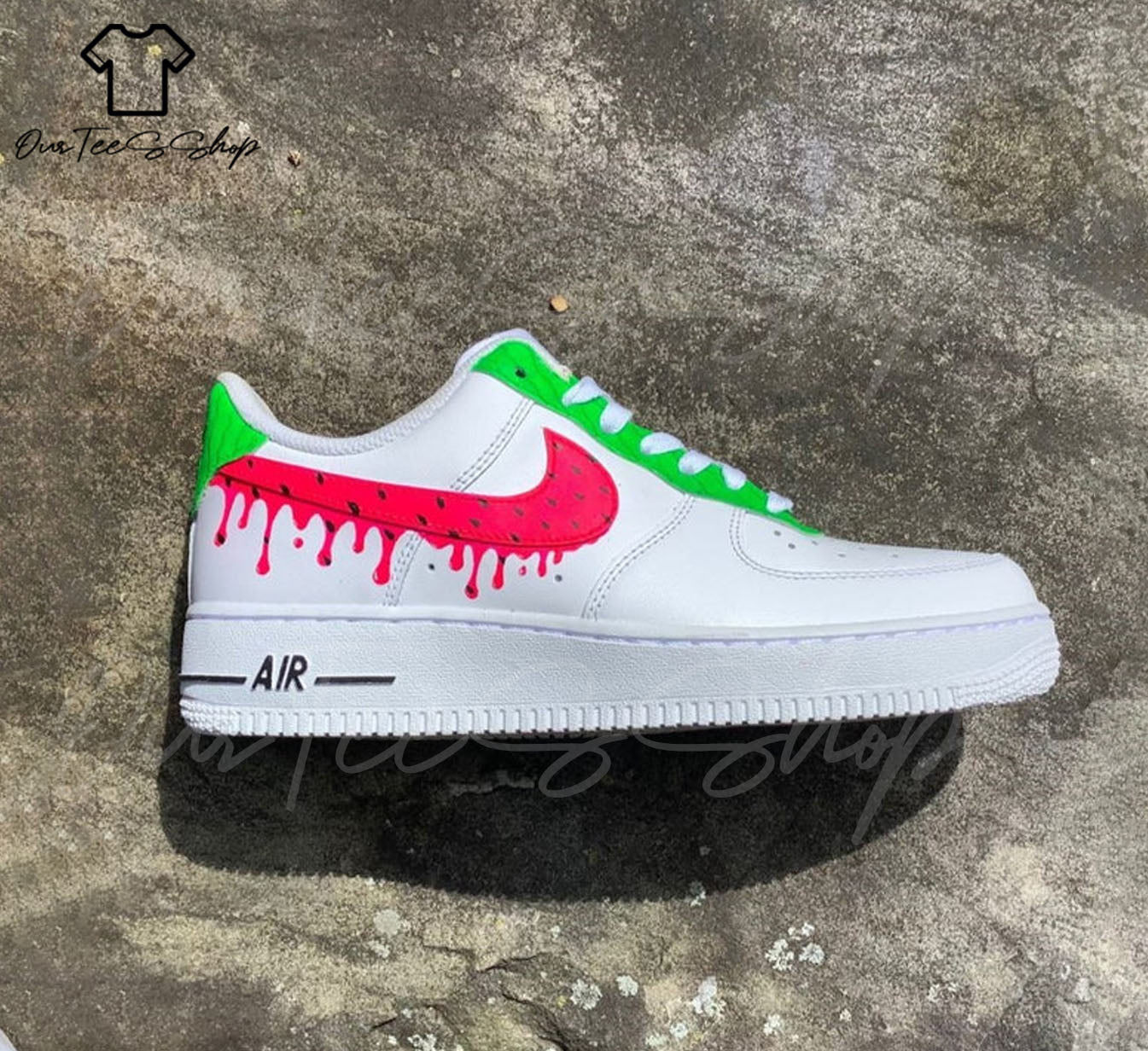 Custom Air Force 1 Watermelon Splatter Sneakers