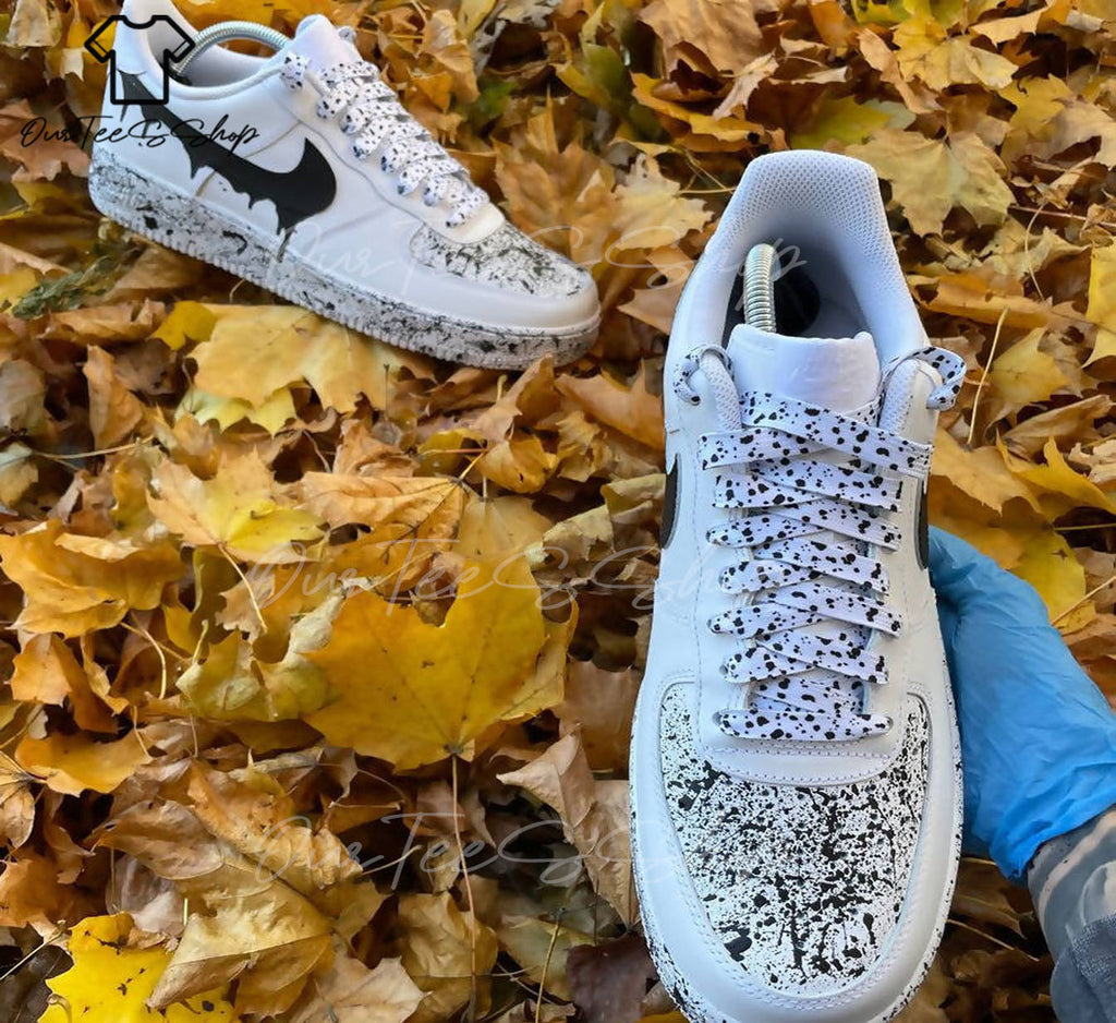 Custom Air Force 1 Black Drip Sneakers