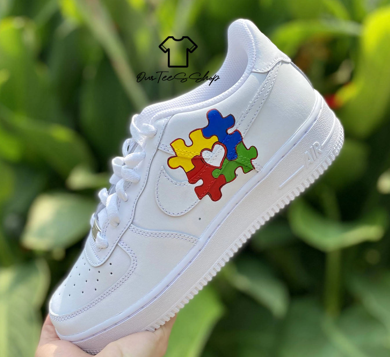 Custom Air Force 1  Autism Awareness Sneakers