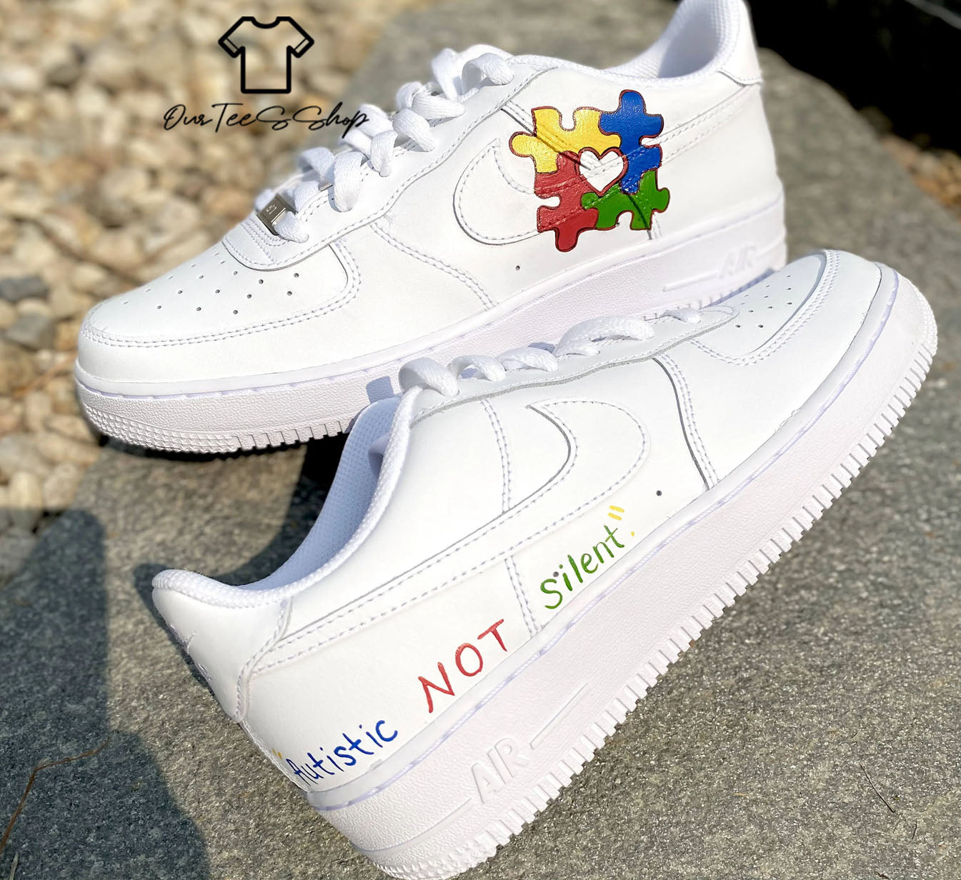 Custom Air Force 1  Autism Awareness Sneakers