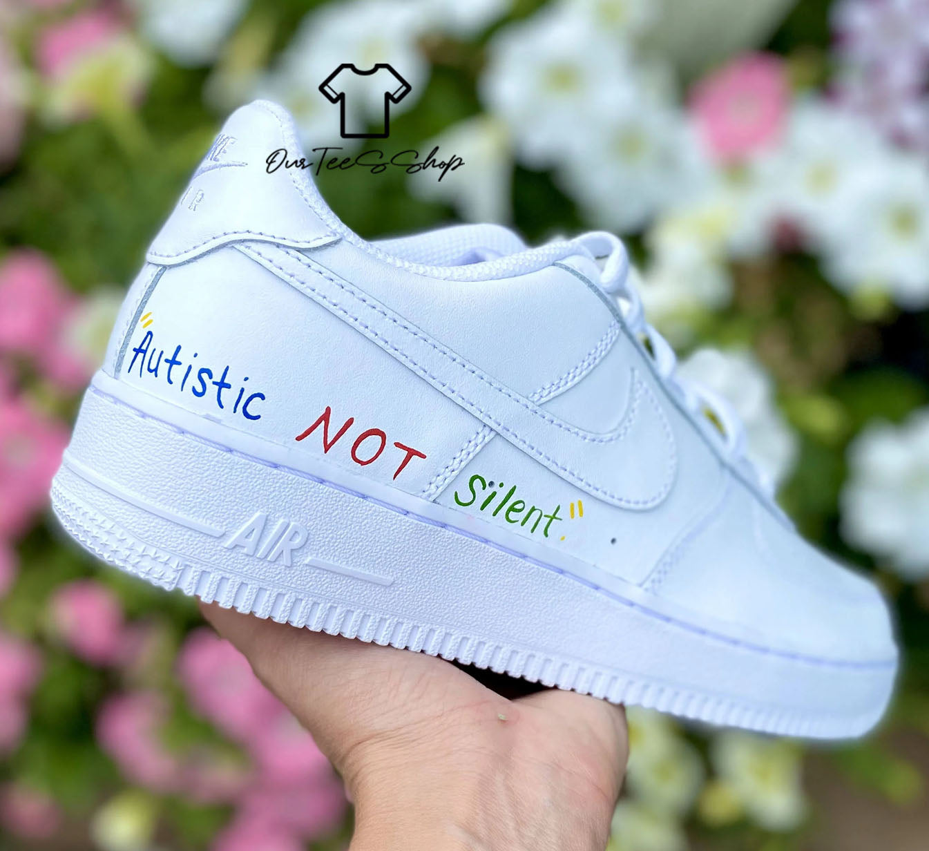 Custom Air Force 1  Autism Awareness Sneakers