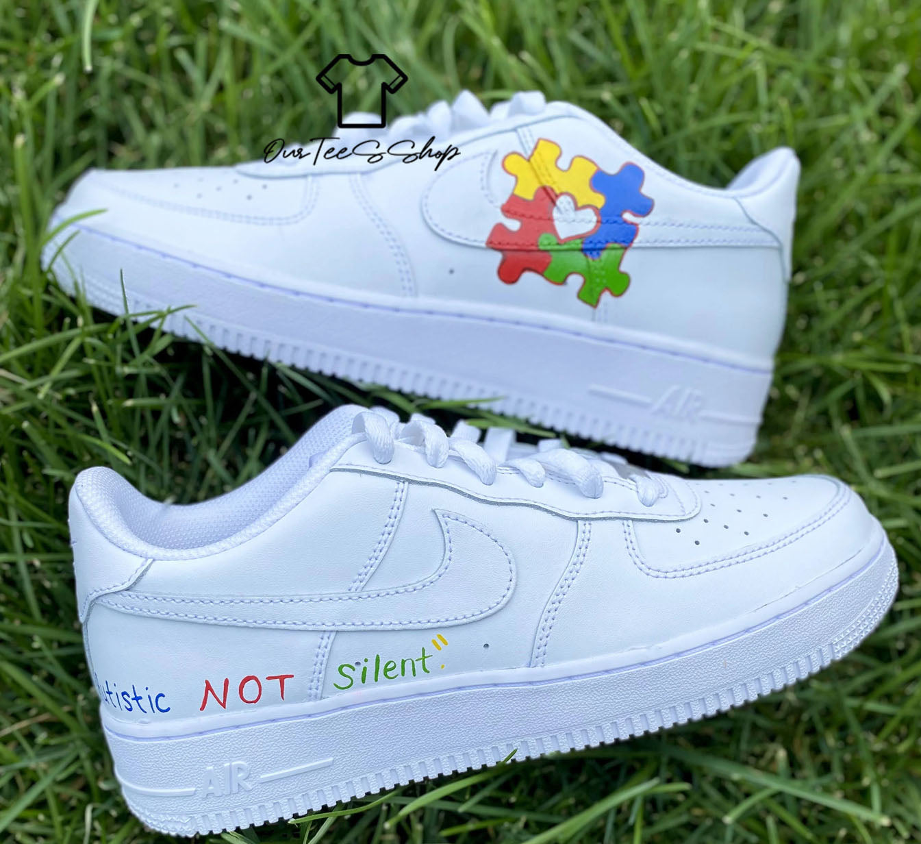 Custom Air Force 1  Autism Awareness Sneakers