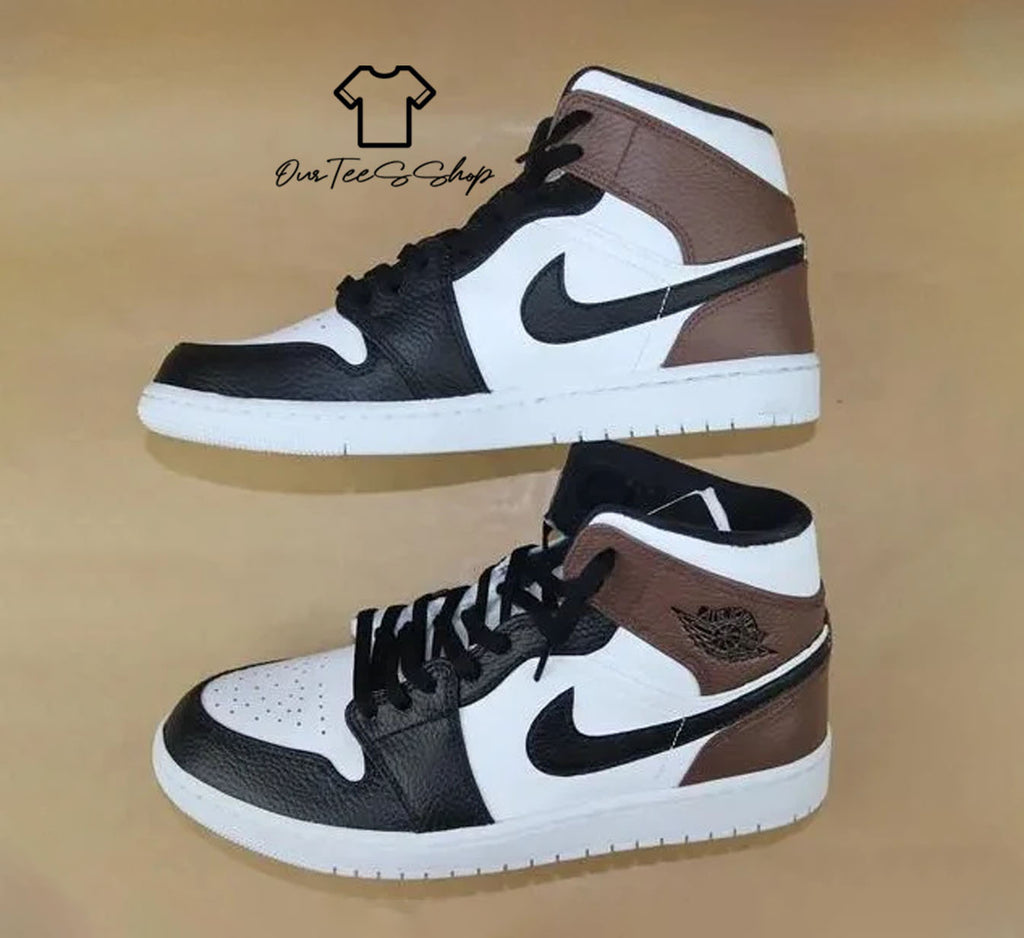 Custom Air Jordan 1 Black and Brown Sneakers