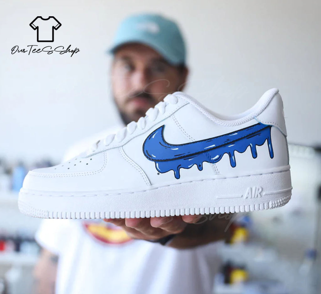Custom Blue Drip Air Force 1