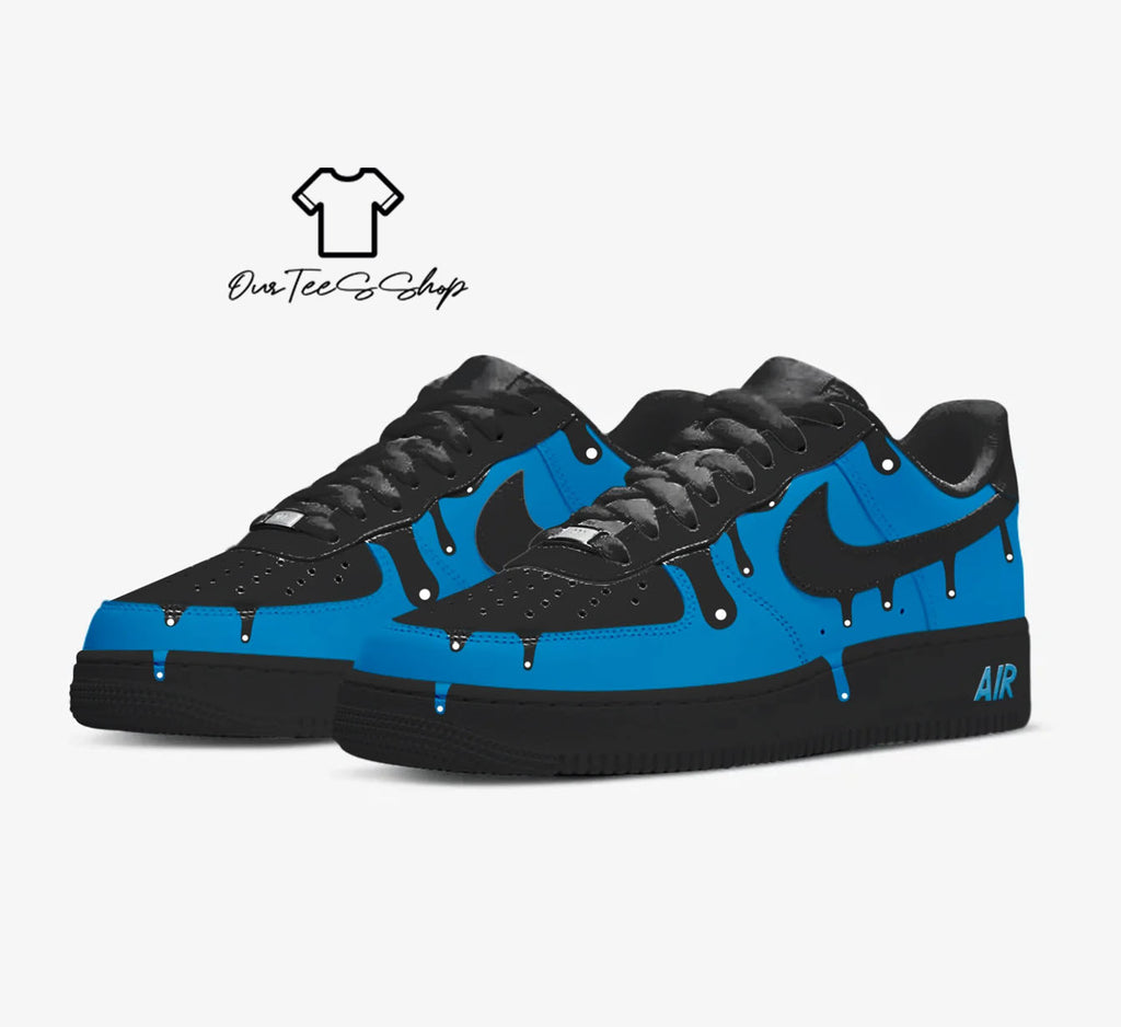 Custom Air Force Blue Cartoon Sneakers