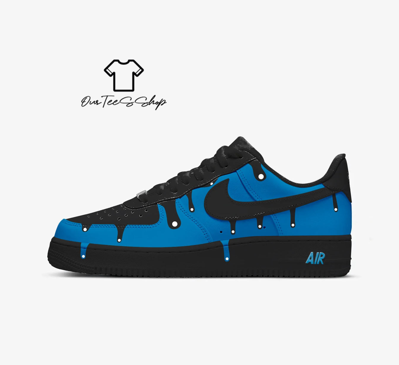 Custom Air Force Blue Cartoon Sneakers