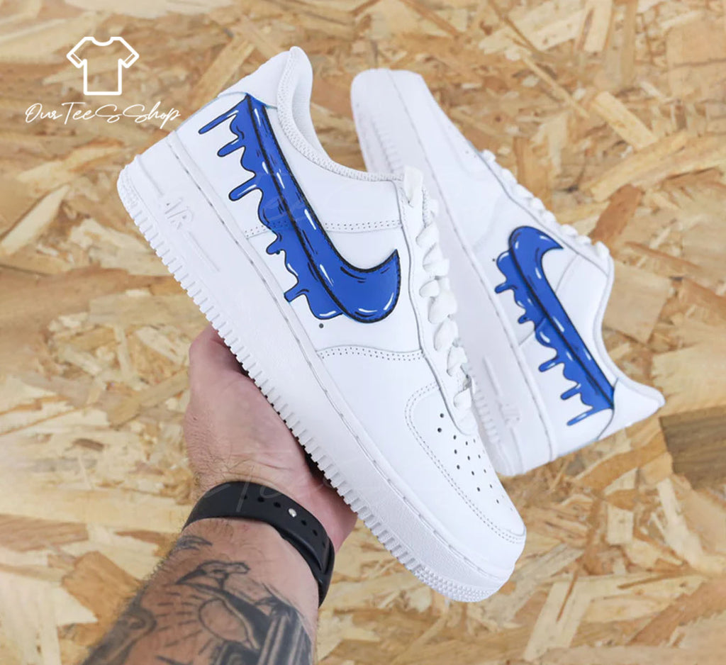 Custom Blue Drip Air Force 1