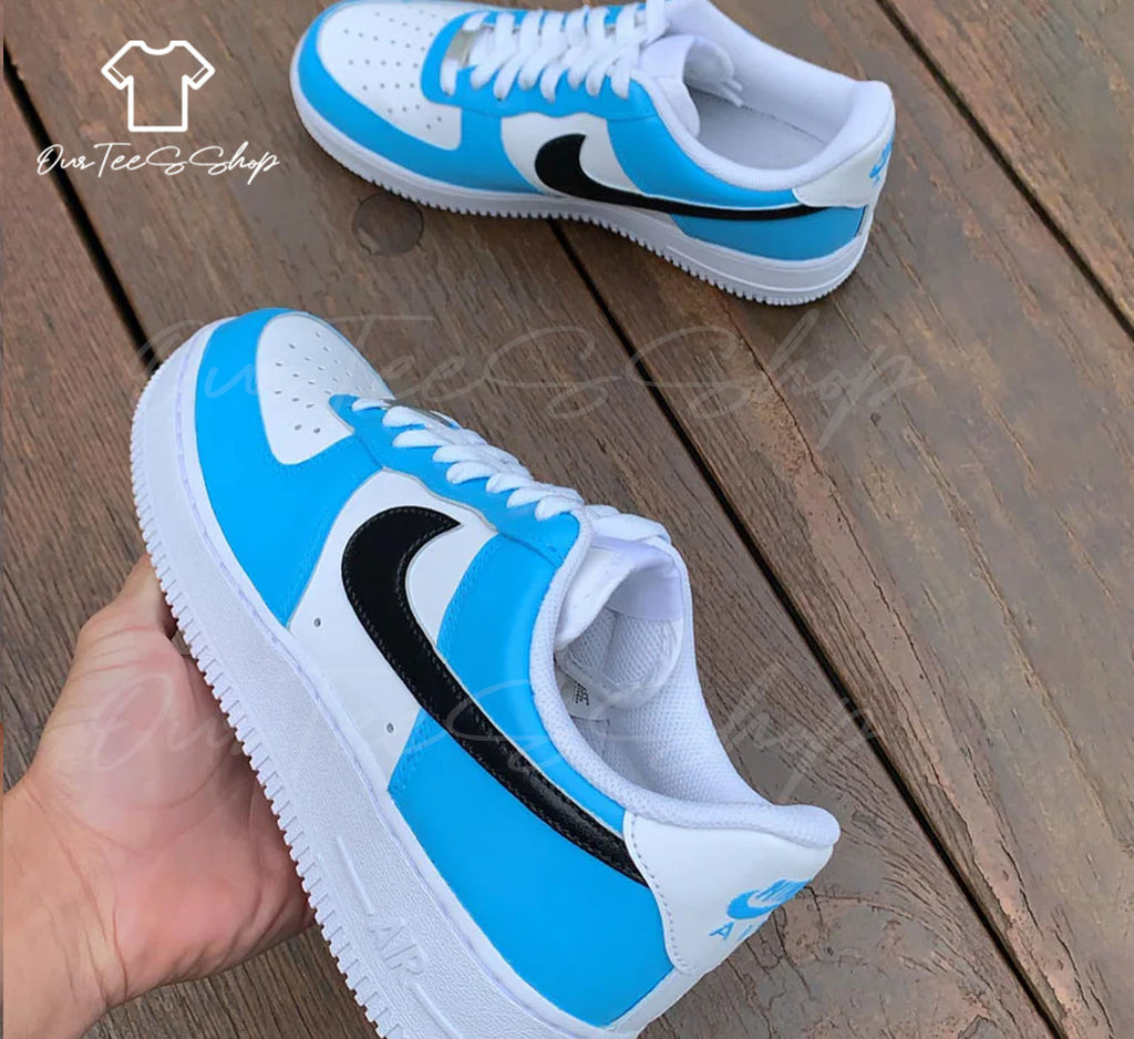 Custom Blue Air Force 1 Sneakers
