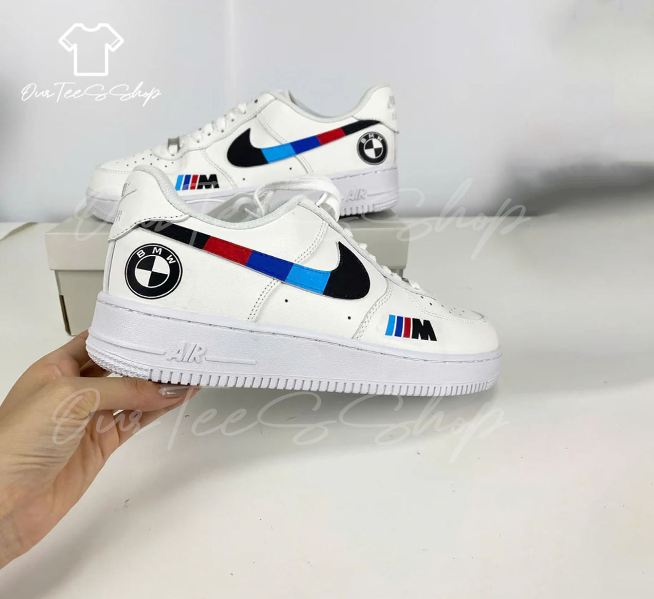 Custom BMW M Pattern Air Force 1 Sneakers
