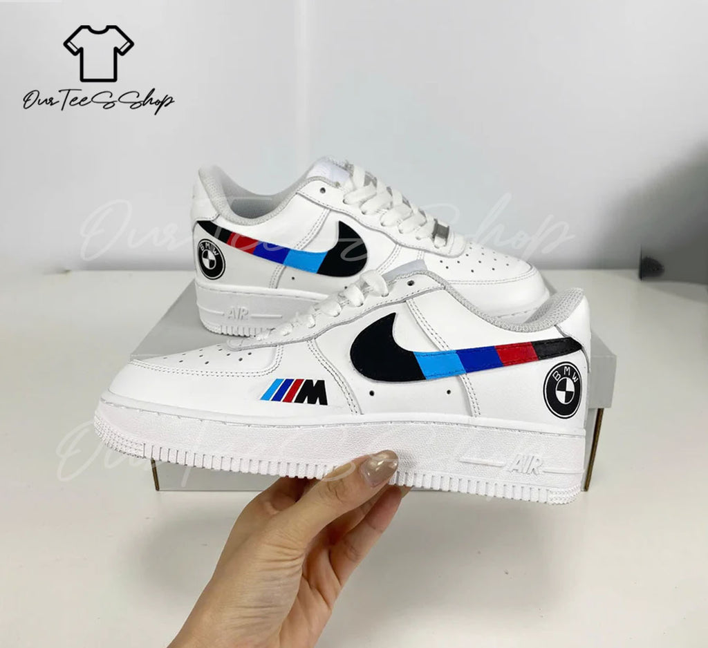 Custom BMW M Pattern Air Force 1 Sneakers
