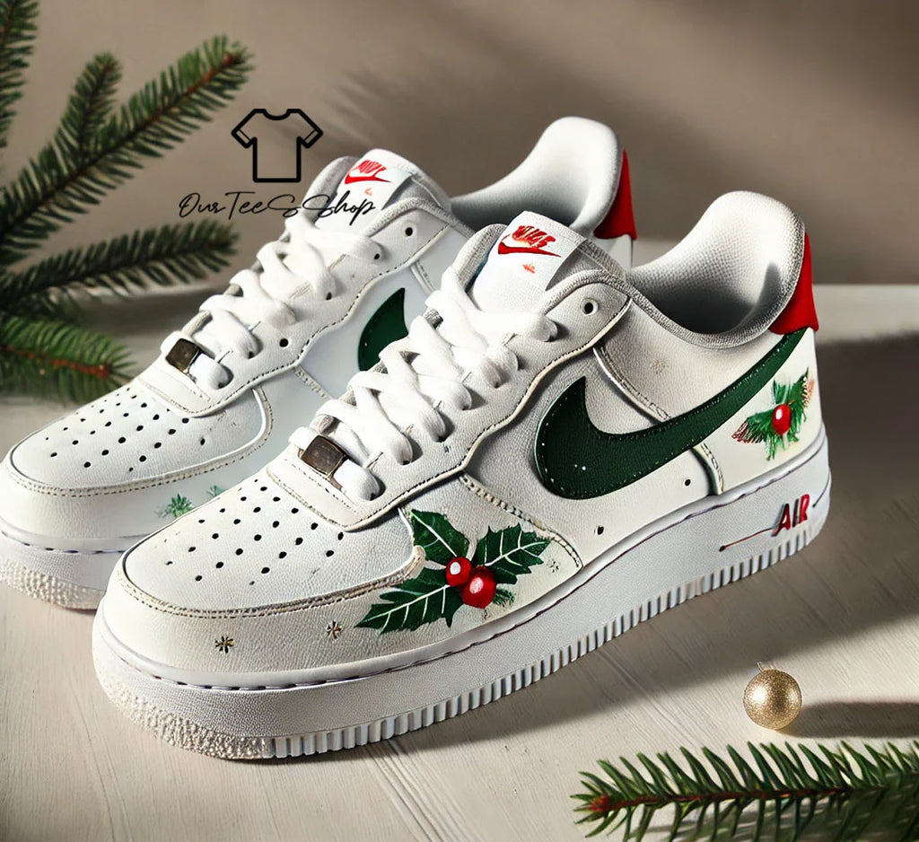 Custom Air Force 1 Merry Christmas Sneakers
