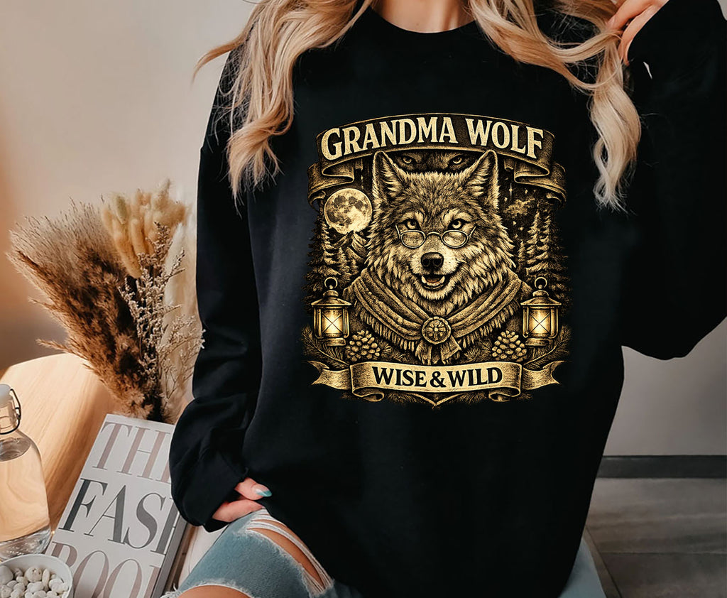 Grandma Wolf Shirt, Wise & Wild Wolf Lover Gift