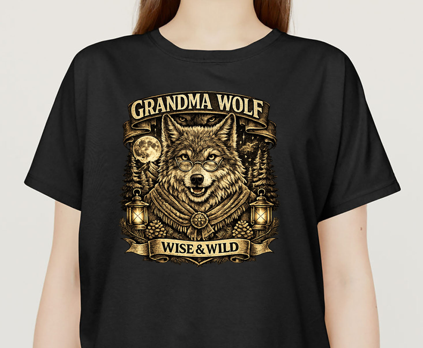 Grandma Wolf Shirt, Wise & Wild Wolf Lover Gift