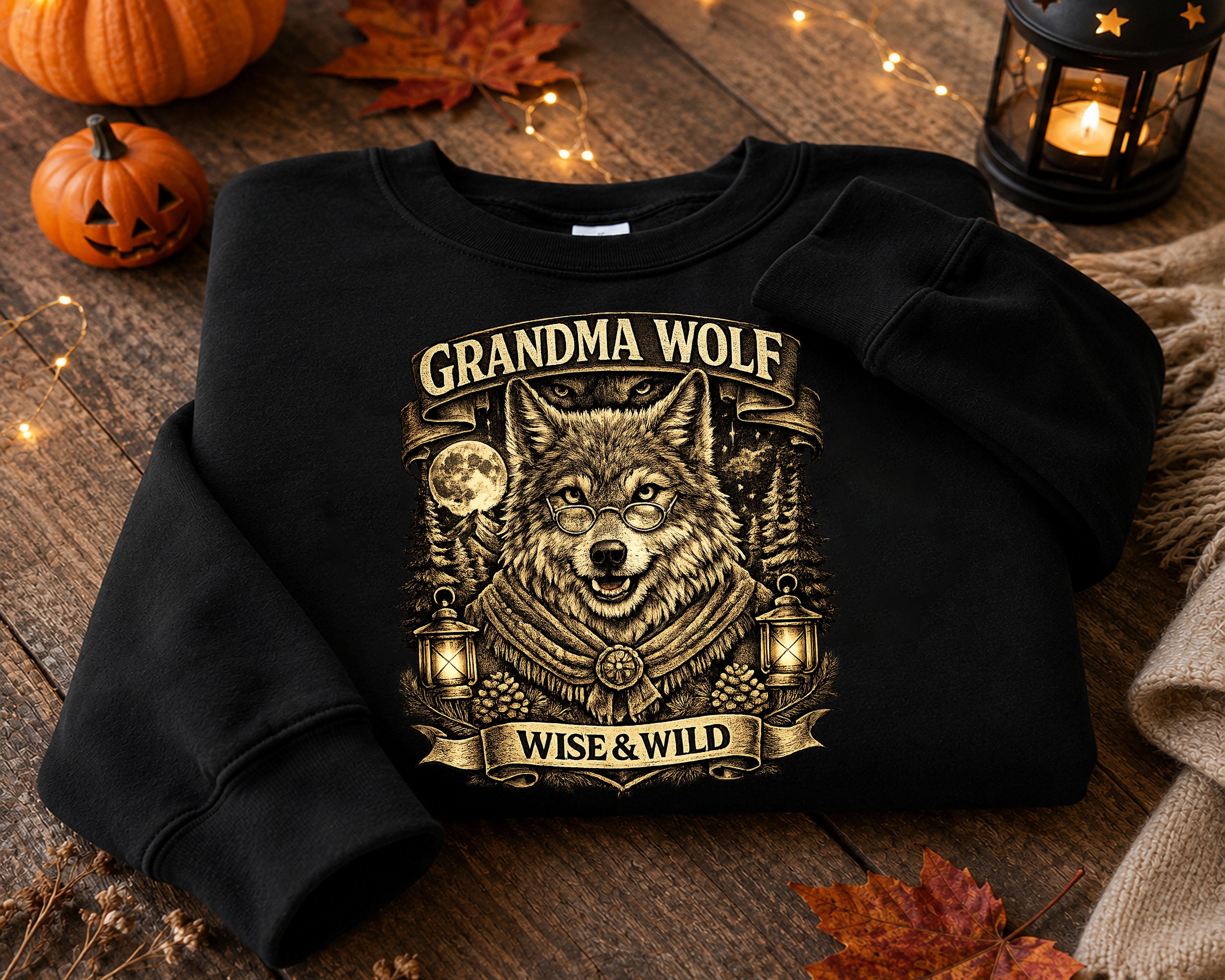 Grandma Wolf Shirt, Wise & Wild Wolf Lover Gift
