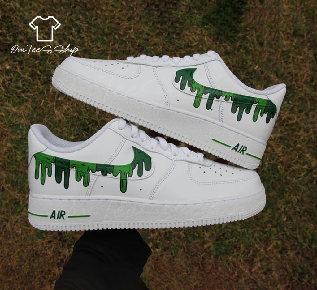 Custom Green Drip Air Force 1