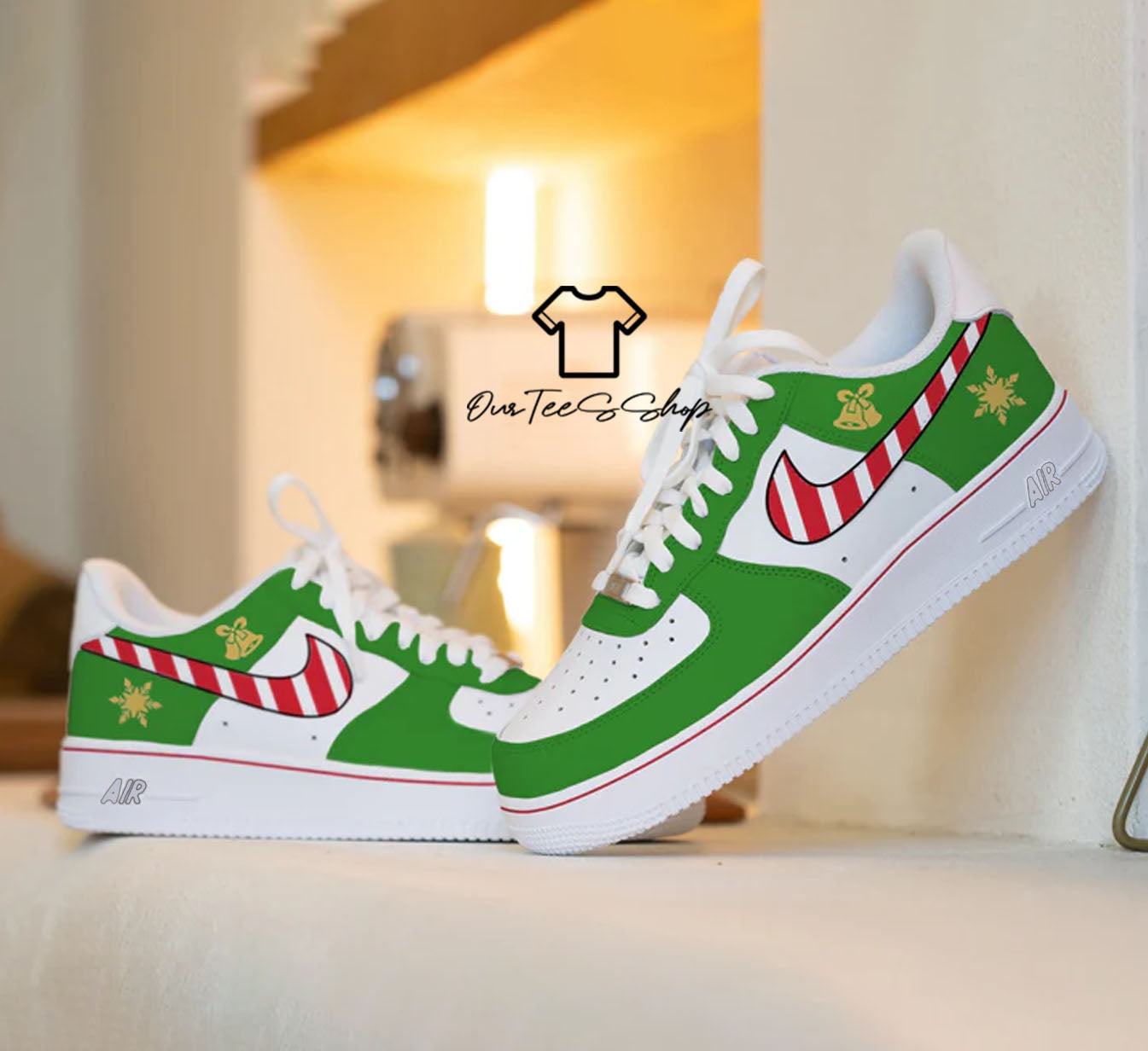Custom Air Force 1 Santa Christmas Sneakers
