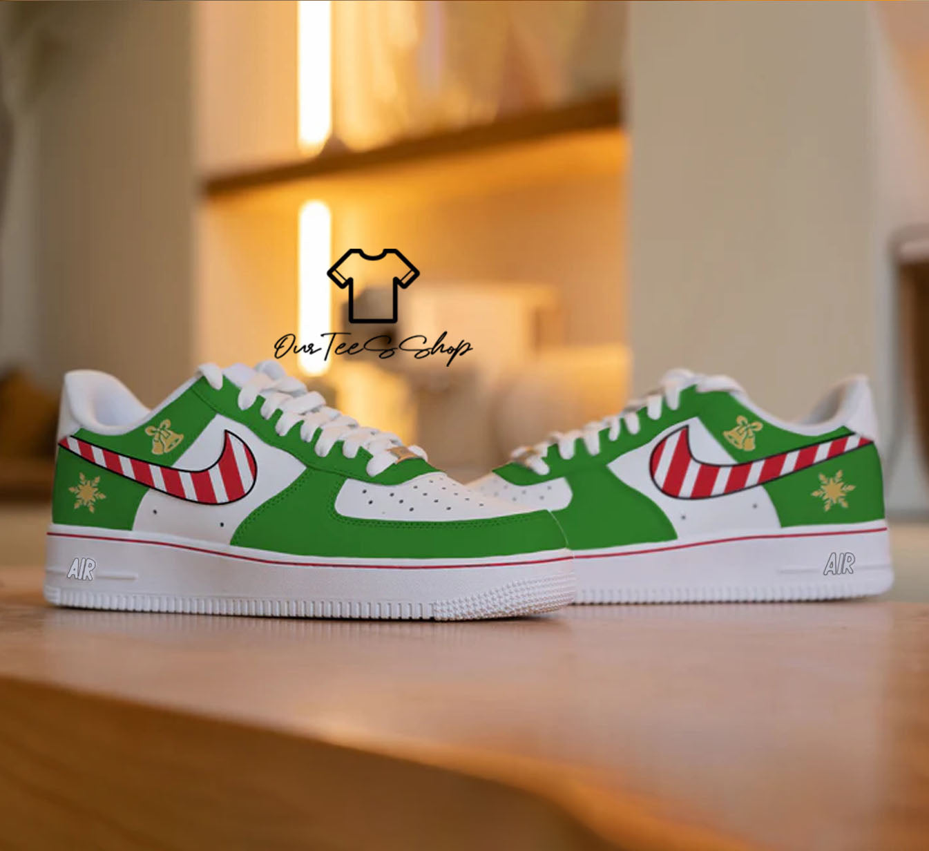 Custom Air Force 1 Santa Christmas Sneakers