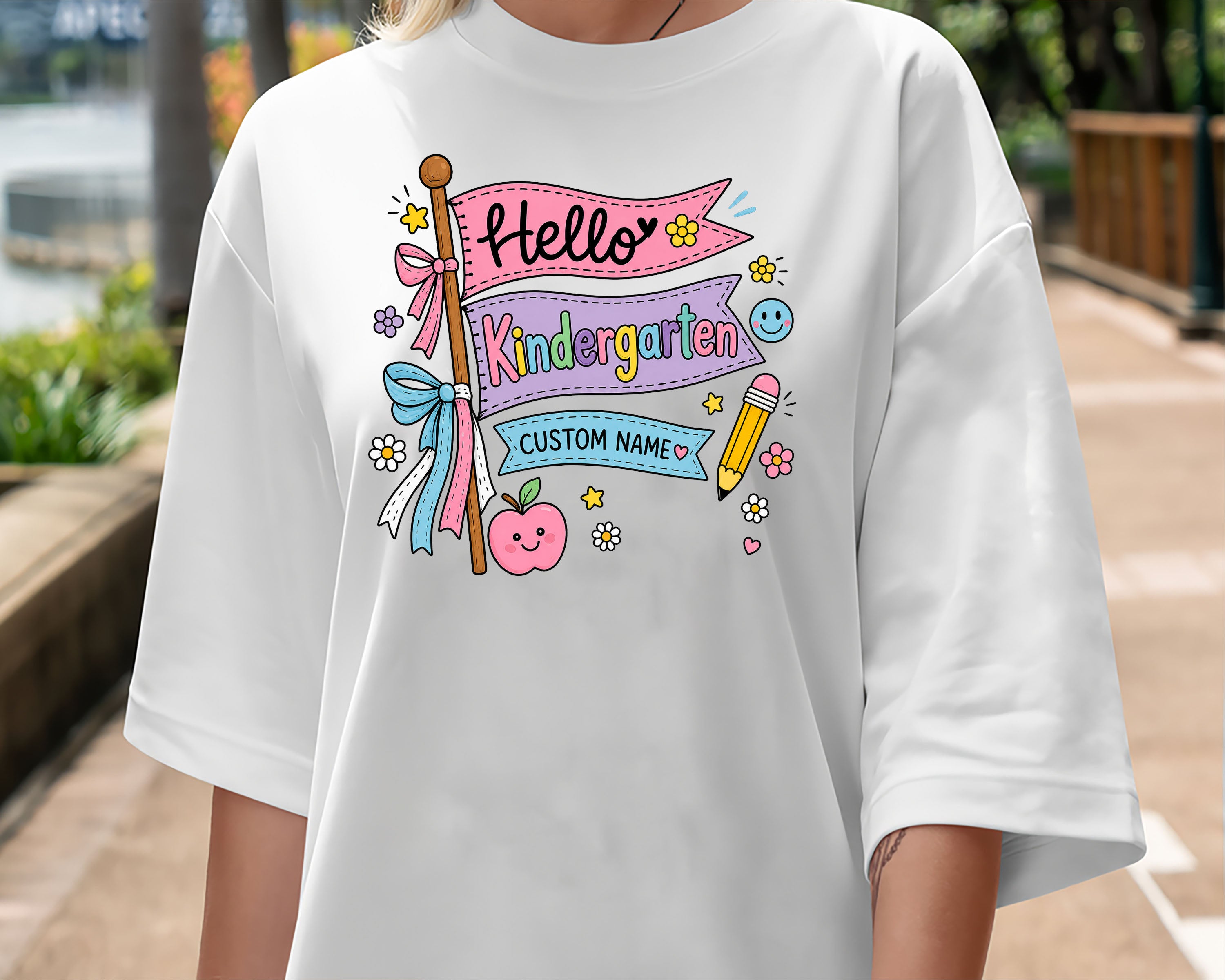Hello Kindergarten Shirt Personalized, Custom Name First Day of School Tee