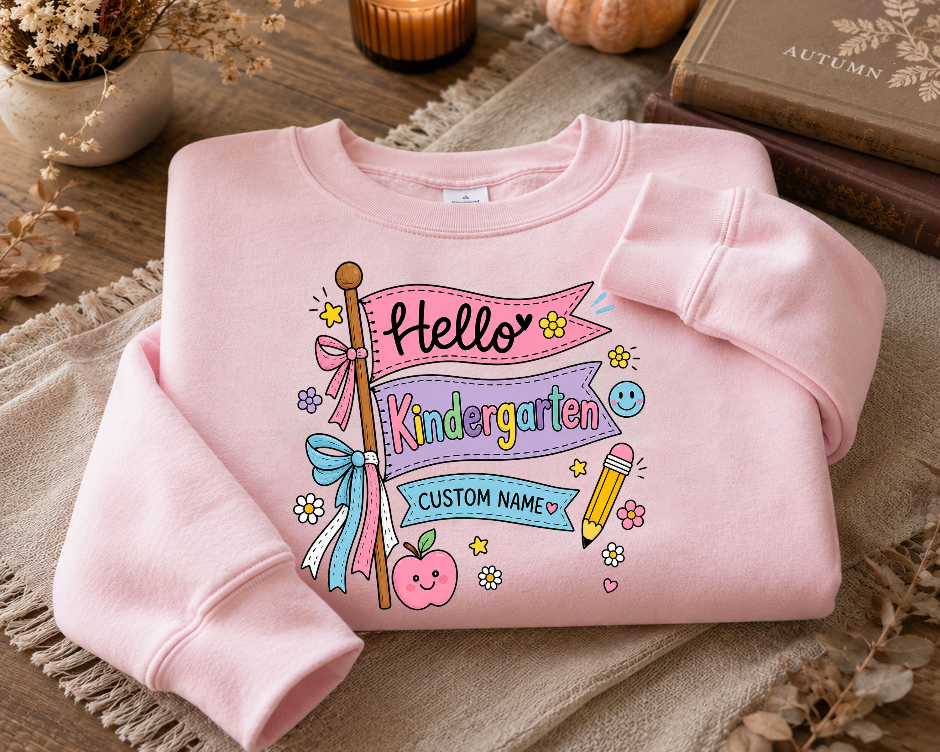 Hello Kindergarten Shirt Personalized, Custom Name First Day of School Tee