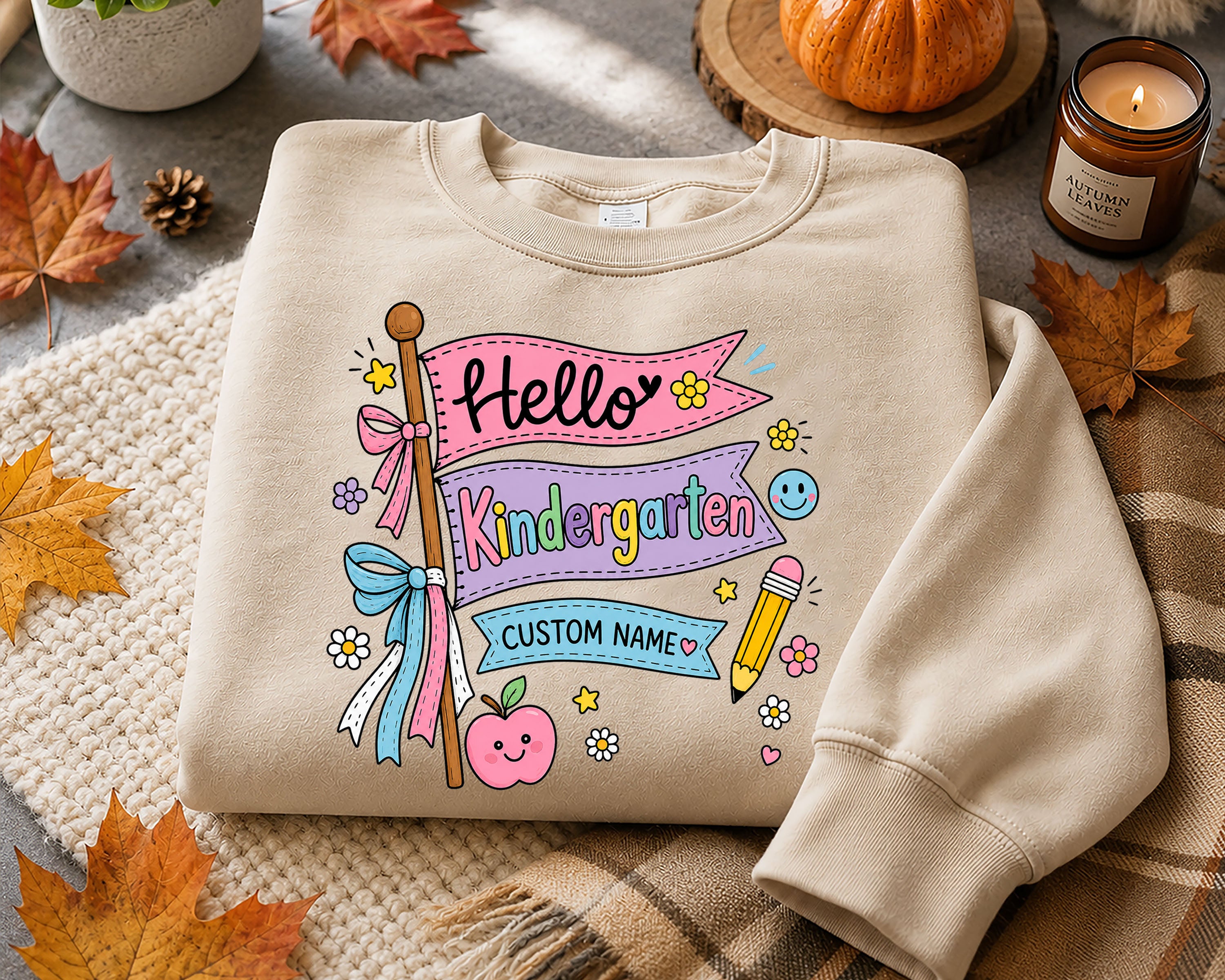 Hello Kindergarten Shirt Personalized, Custom Name First Day of School Tee