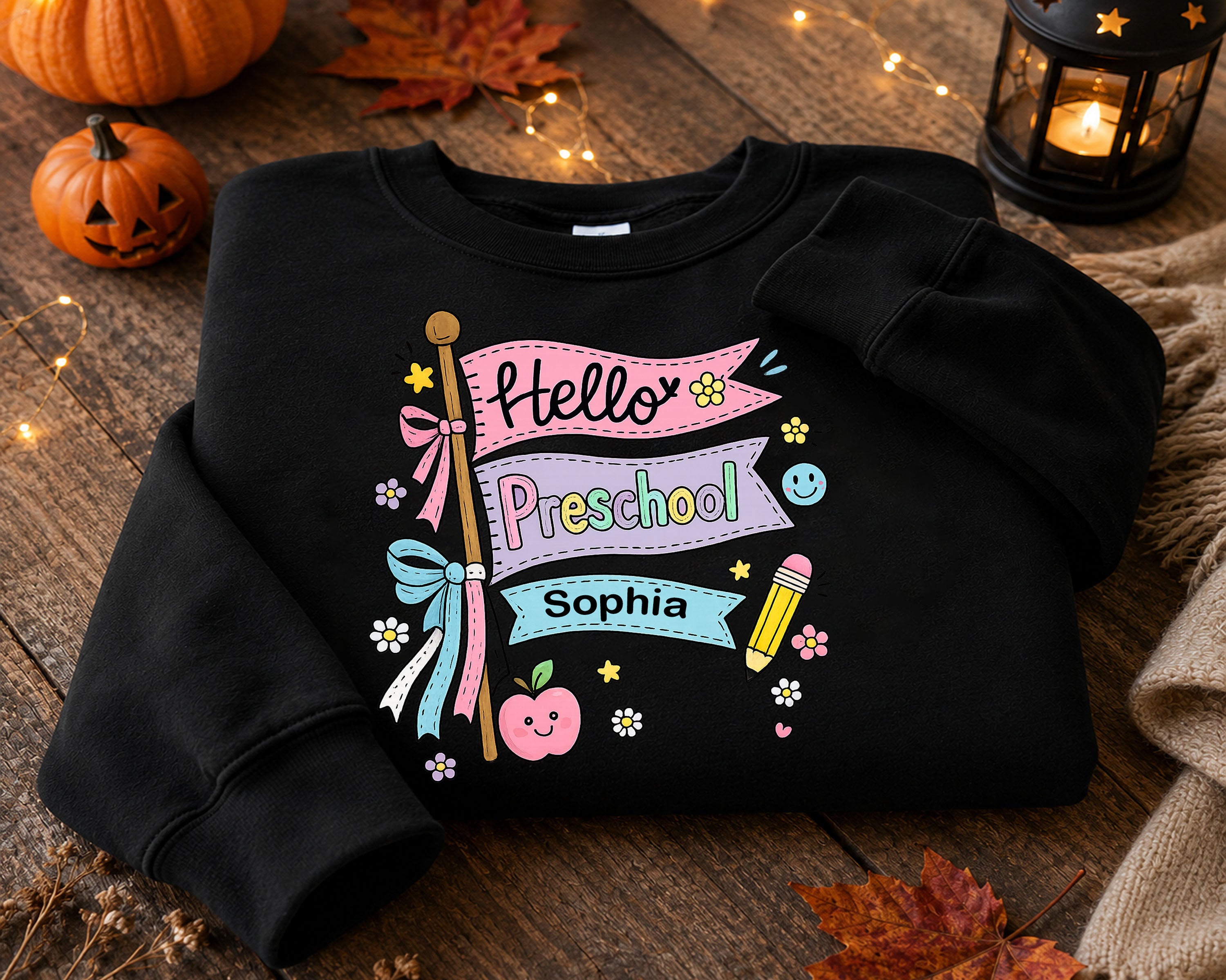 Personalized Hello Preschool Shirt, Custom Name Back to School Tee