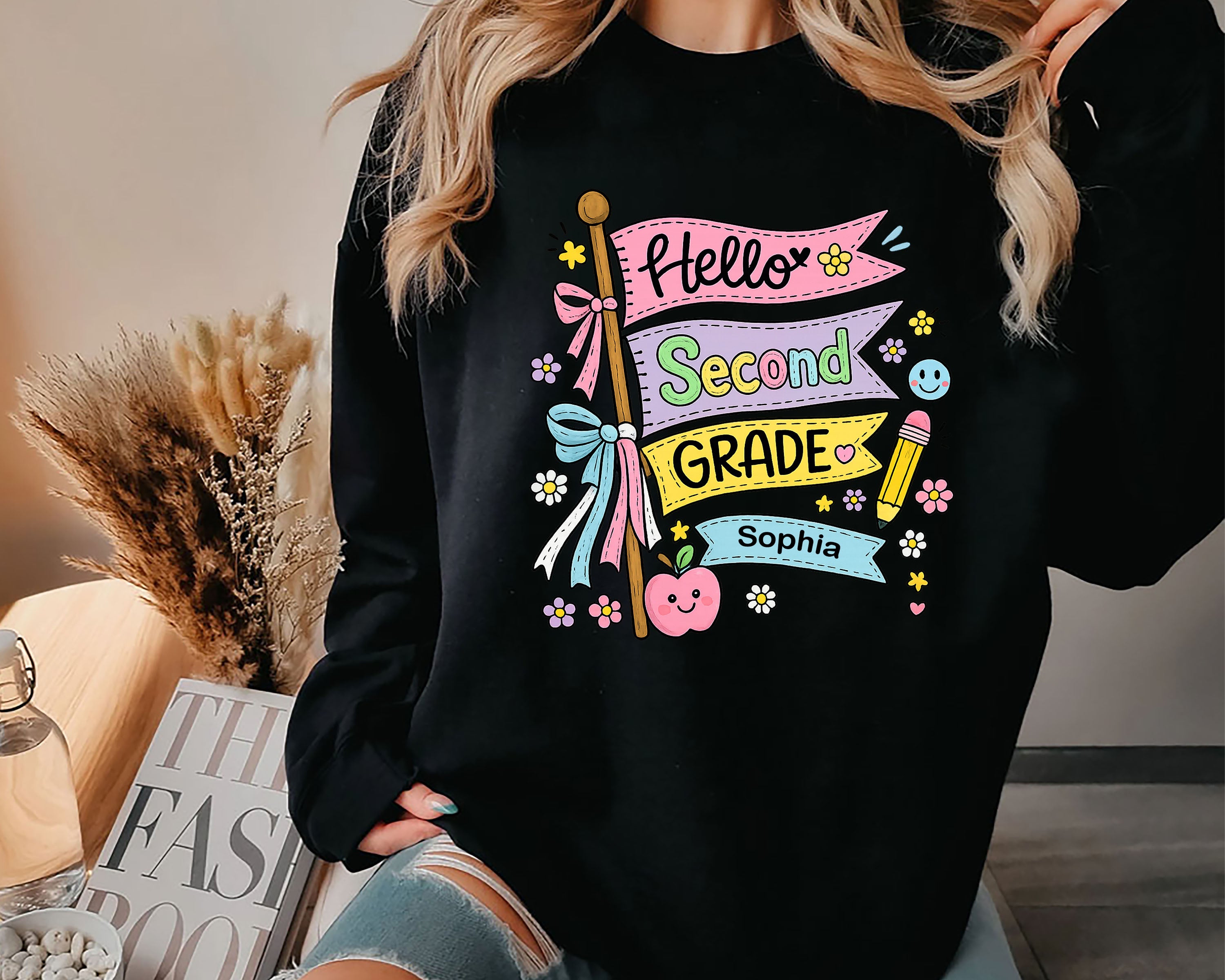Hello Second Grade Shirt Personalized, Custom Name Back to School Tee