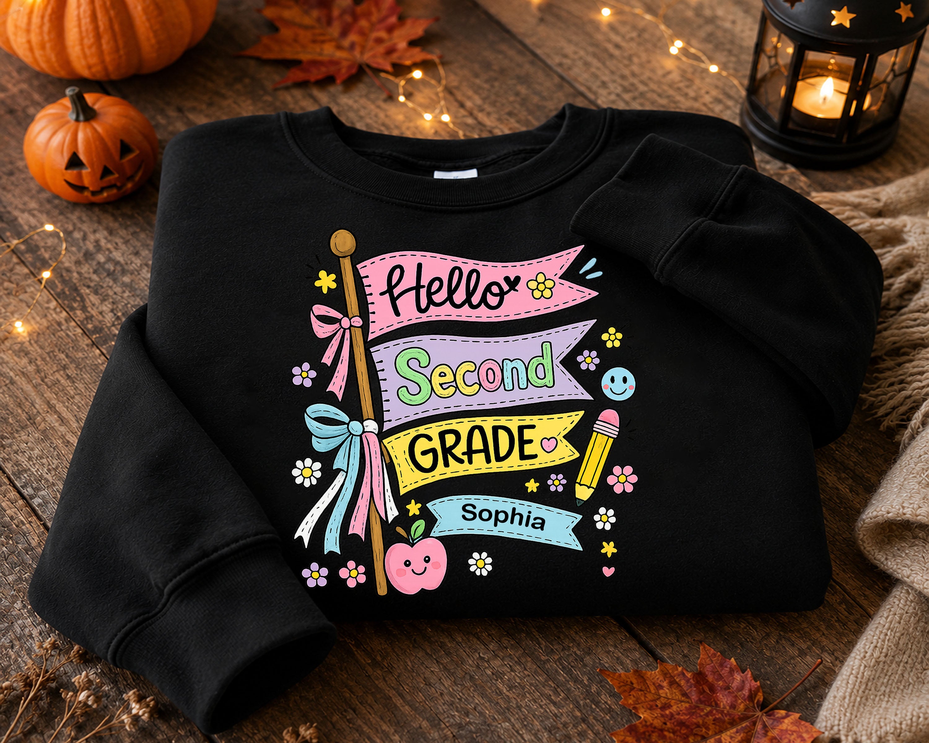 Hello Second Grade Shirt Personalized, Custom Name Back to School Tee