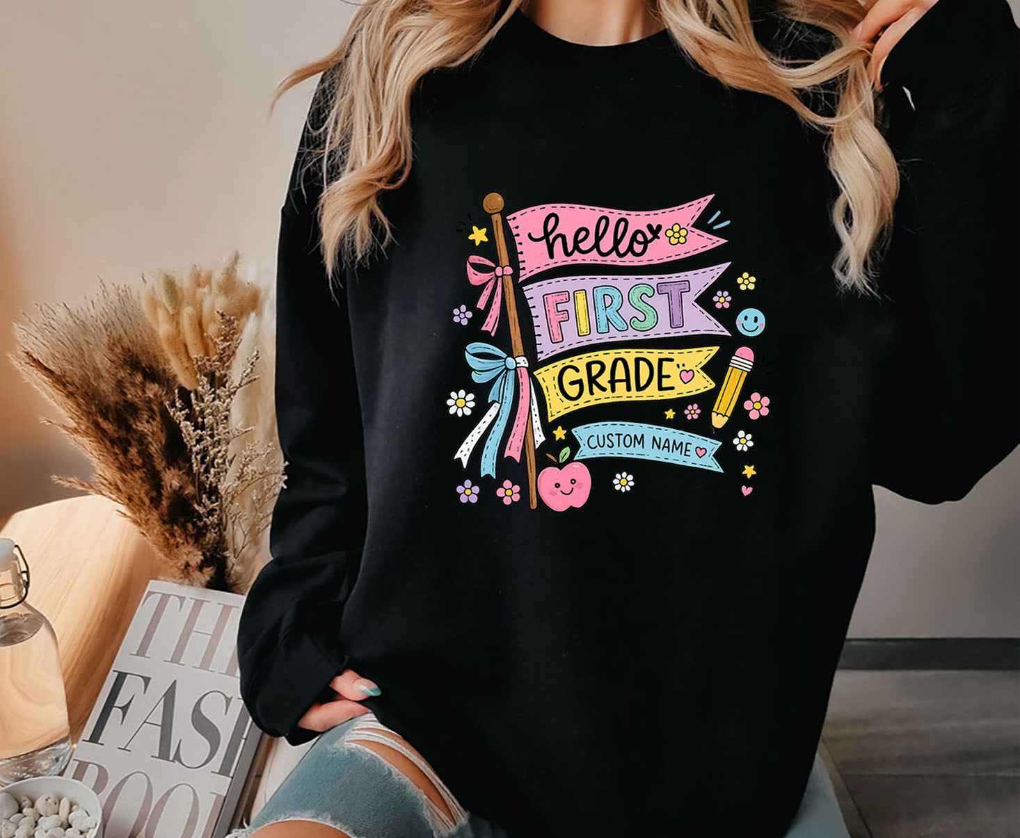 Personalized Hello First Grade Shirt | Custom Name Back to School Tee