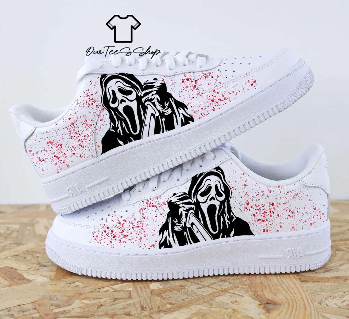 Custom Air Force 1 Ghost Horror Halloween Sneakers