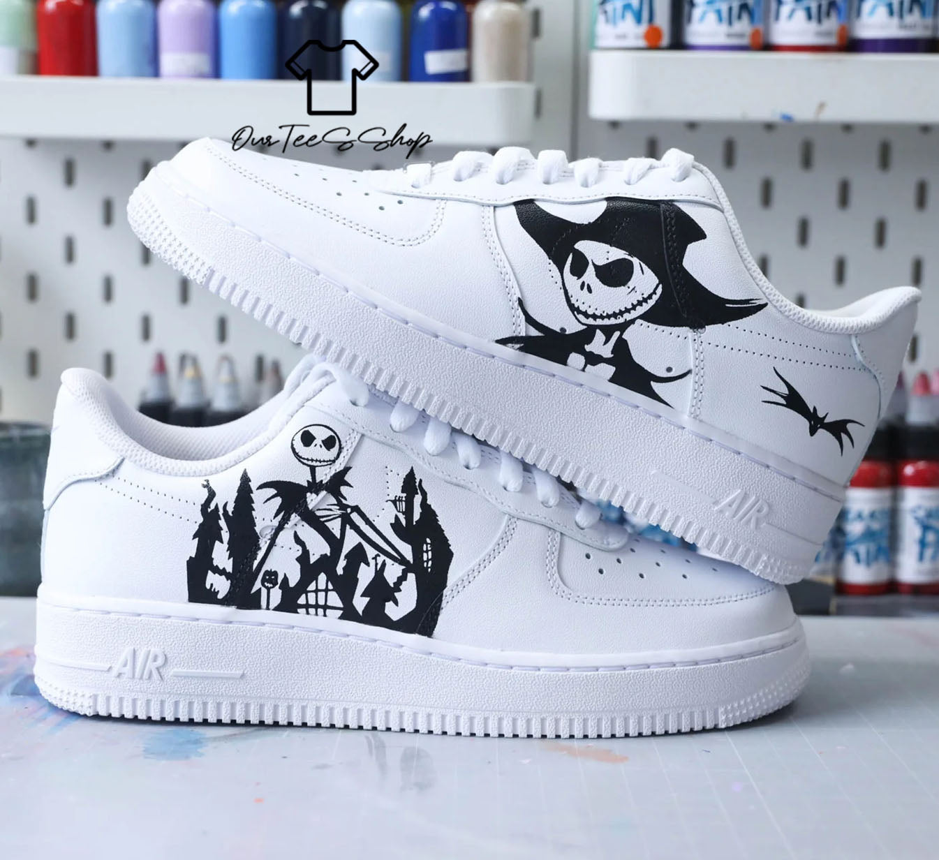 Custom Air Force 1 Jack Skellington Sneakers