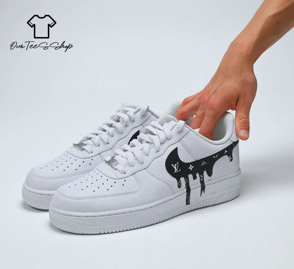 Custom LV Drip Air Force 1 Sneakers