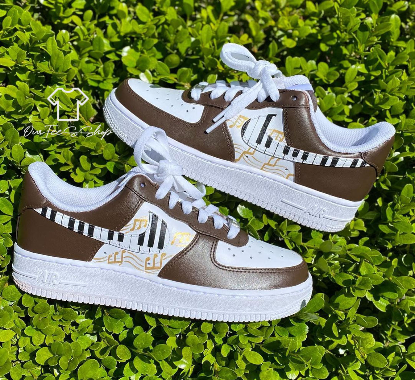 Custom Air Force 1 Brown Notes Sneakers