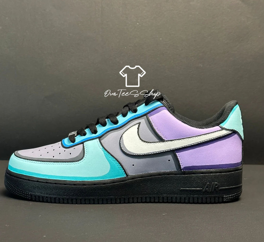 Custom Air Force 1 Patel Color Black Sneakers
