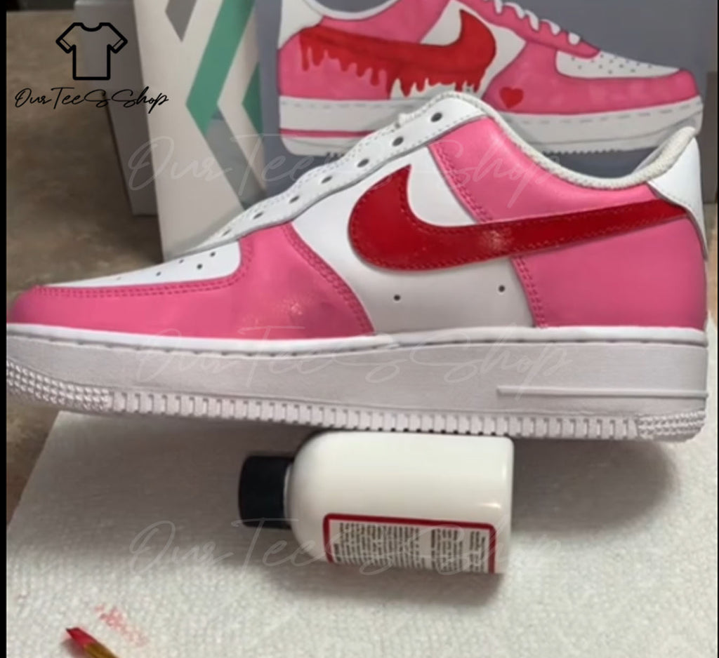 Custom Air Force 1 Pink Valentines Sneakers