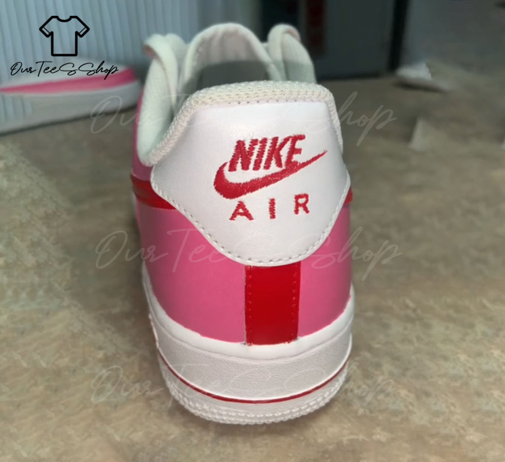 Custom Air Force 1 Pink Valentines Sneakers