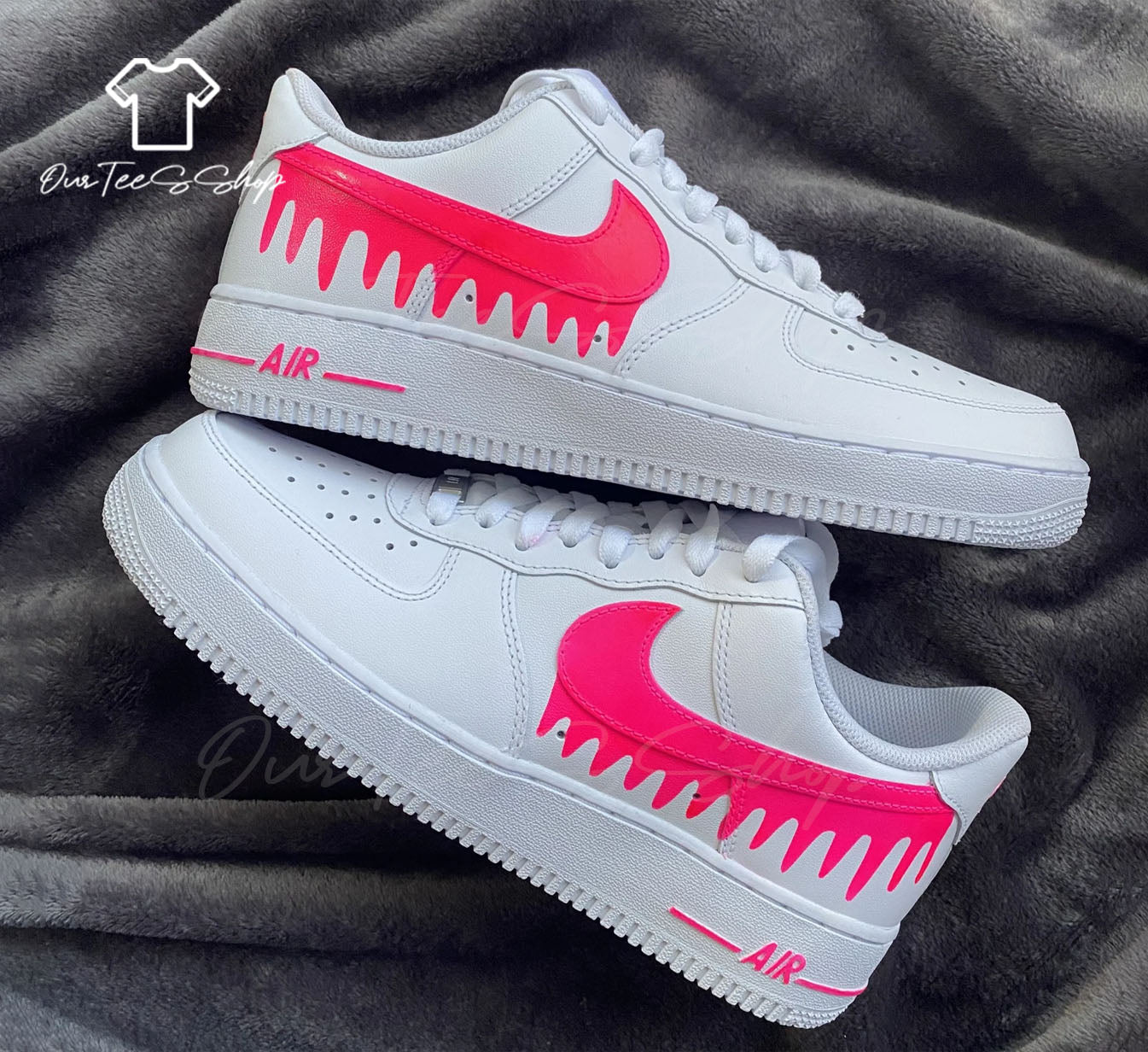 Custom Neon Pink Drip Air Force 1