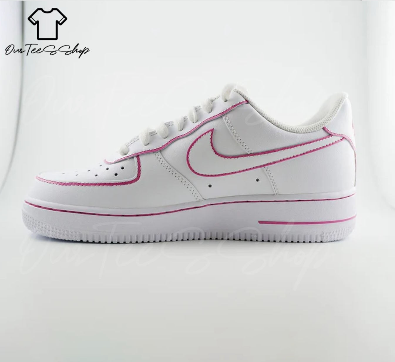 Custom Air Force 1 Pink Heart Sneakers