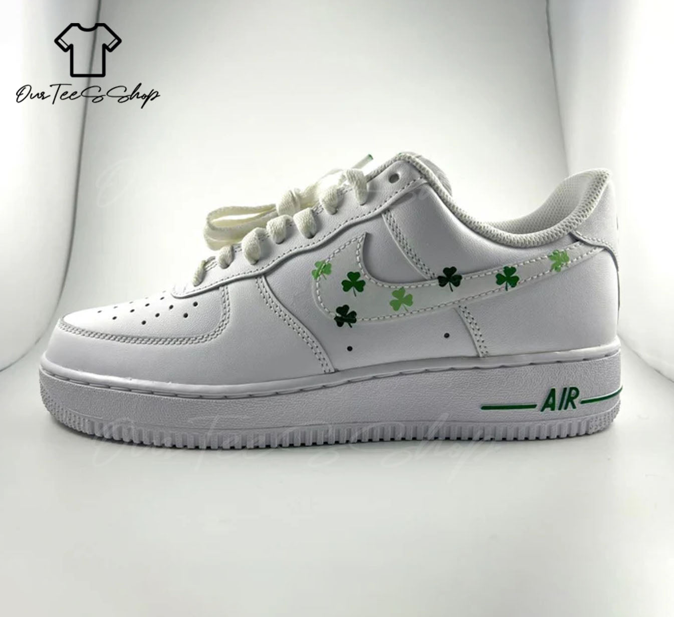 Custom Shamrock Air Force 1 Sneakers