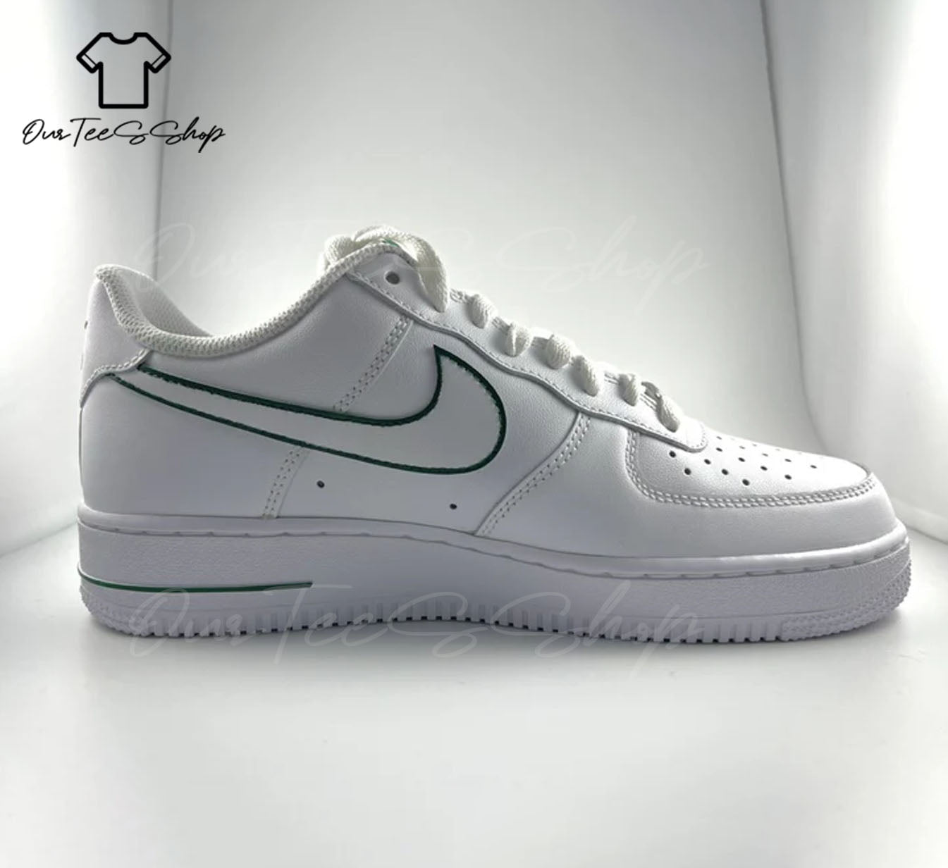 Custom Shamrock Air Force 1 Sneakers