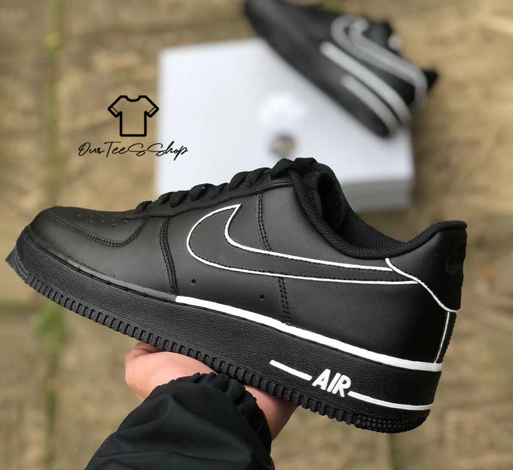 Custom Air Force 1 White Lines Sneakers