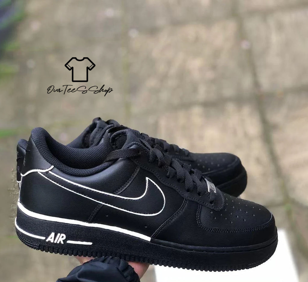 Custom Air Force 1 White Lines Sneakers