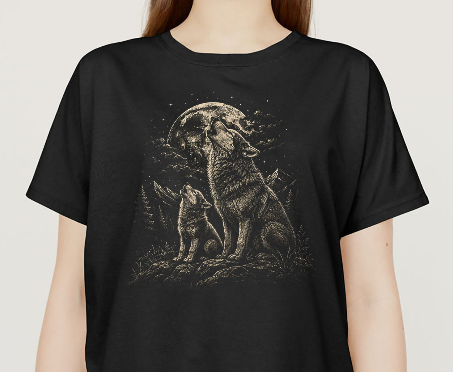 Mother and Cub Howl Wolf Shirt, Wolf Lover Gift