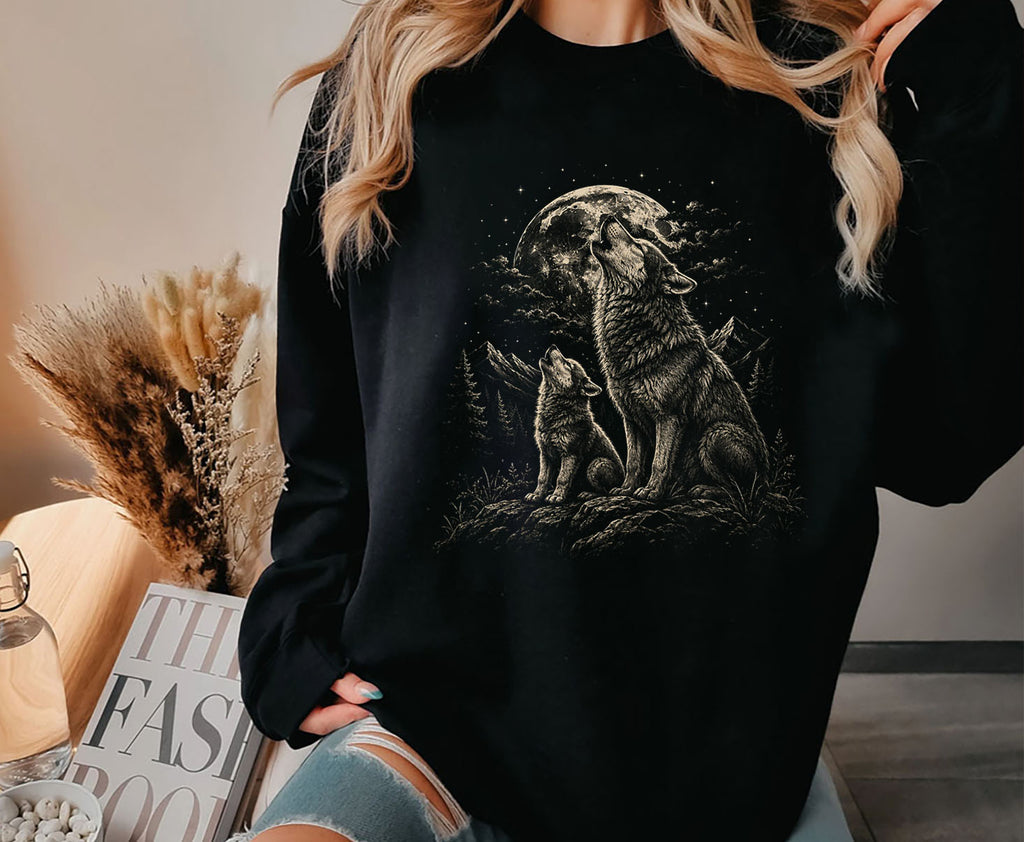 Mother and Cub Howl Wolf Shirt, Wolf Lover Gift