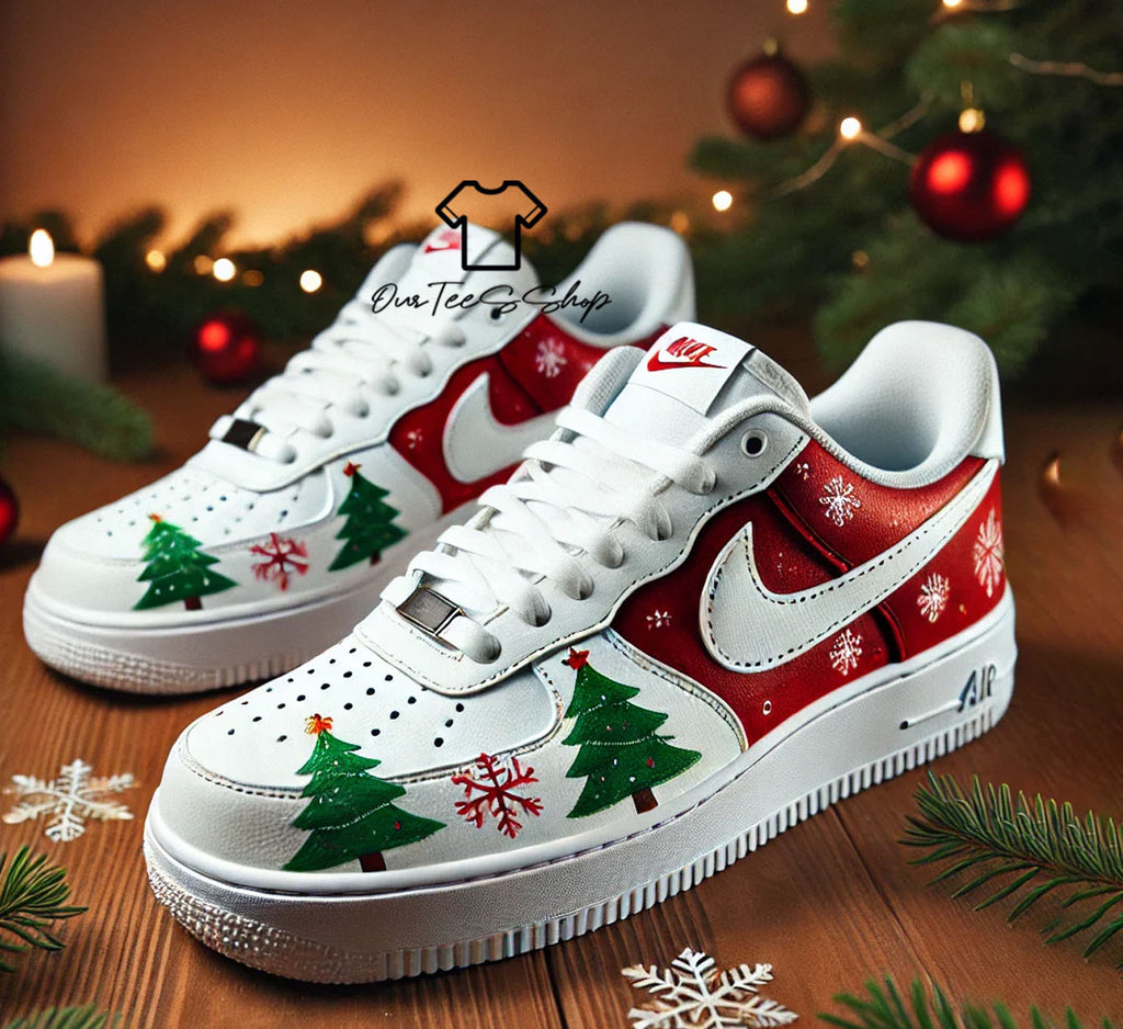 Custom Air Force 1 Christmas Tree Sneakers