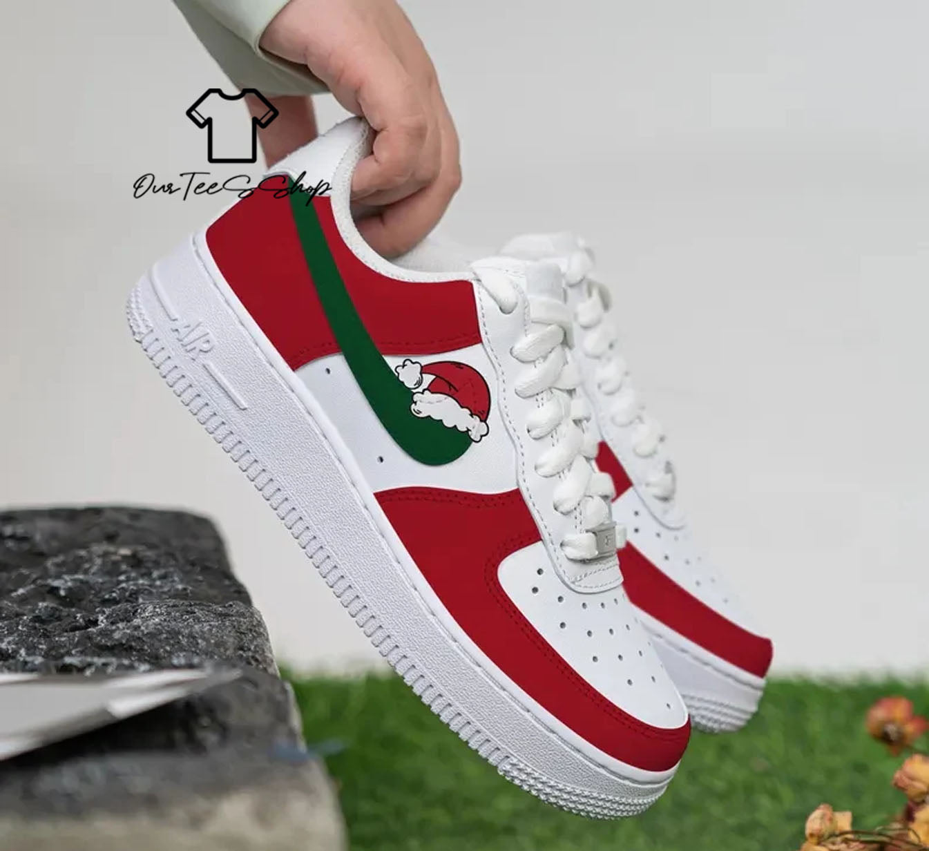 Custom Air Force 1 Hat Christmas Sneakers